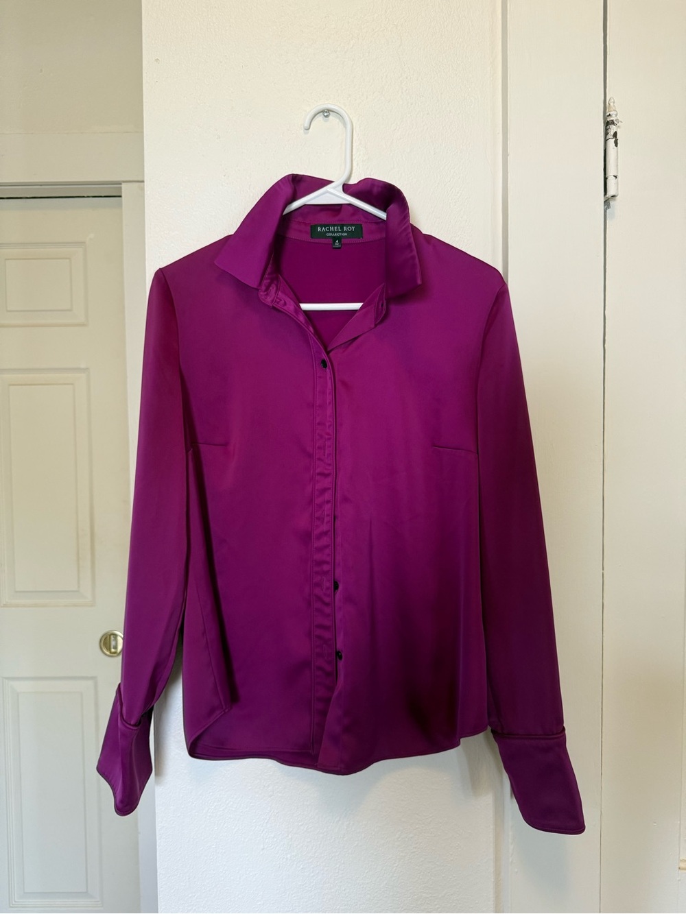 RACHEL Rachel Roy Deep Magenta Button-Down Shirt